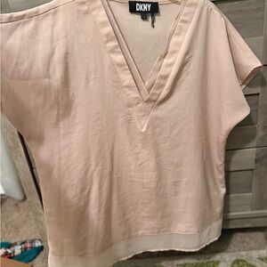 DKNY Women's Blush V-Neck Blouse